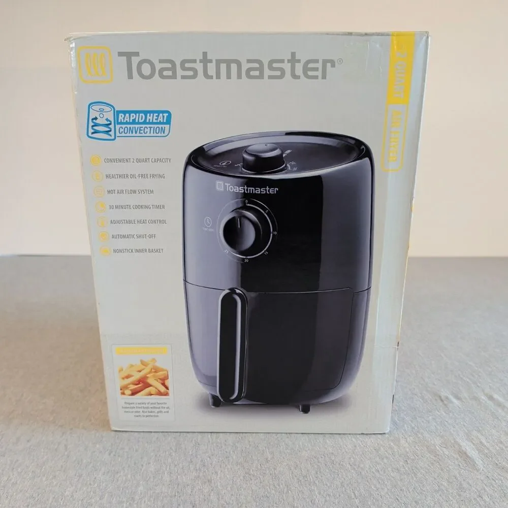 Toastmaster Air Fryer TM-200AF 2 Qt Black 1000W 120V Timer Temp Control